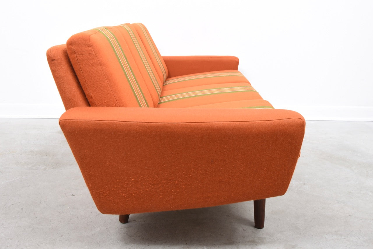 1960s three seater with matching foot stool