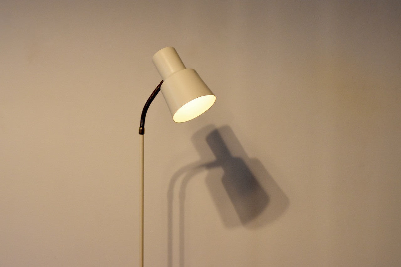 Floor lamp with white shade