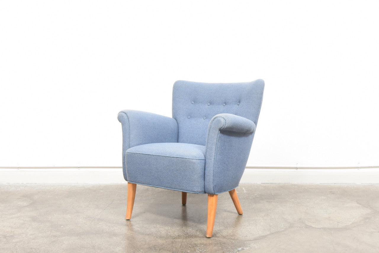 1950s occasional chair with wool upholstery