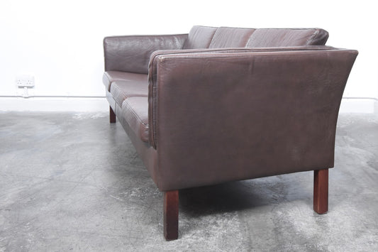 Leather three seater