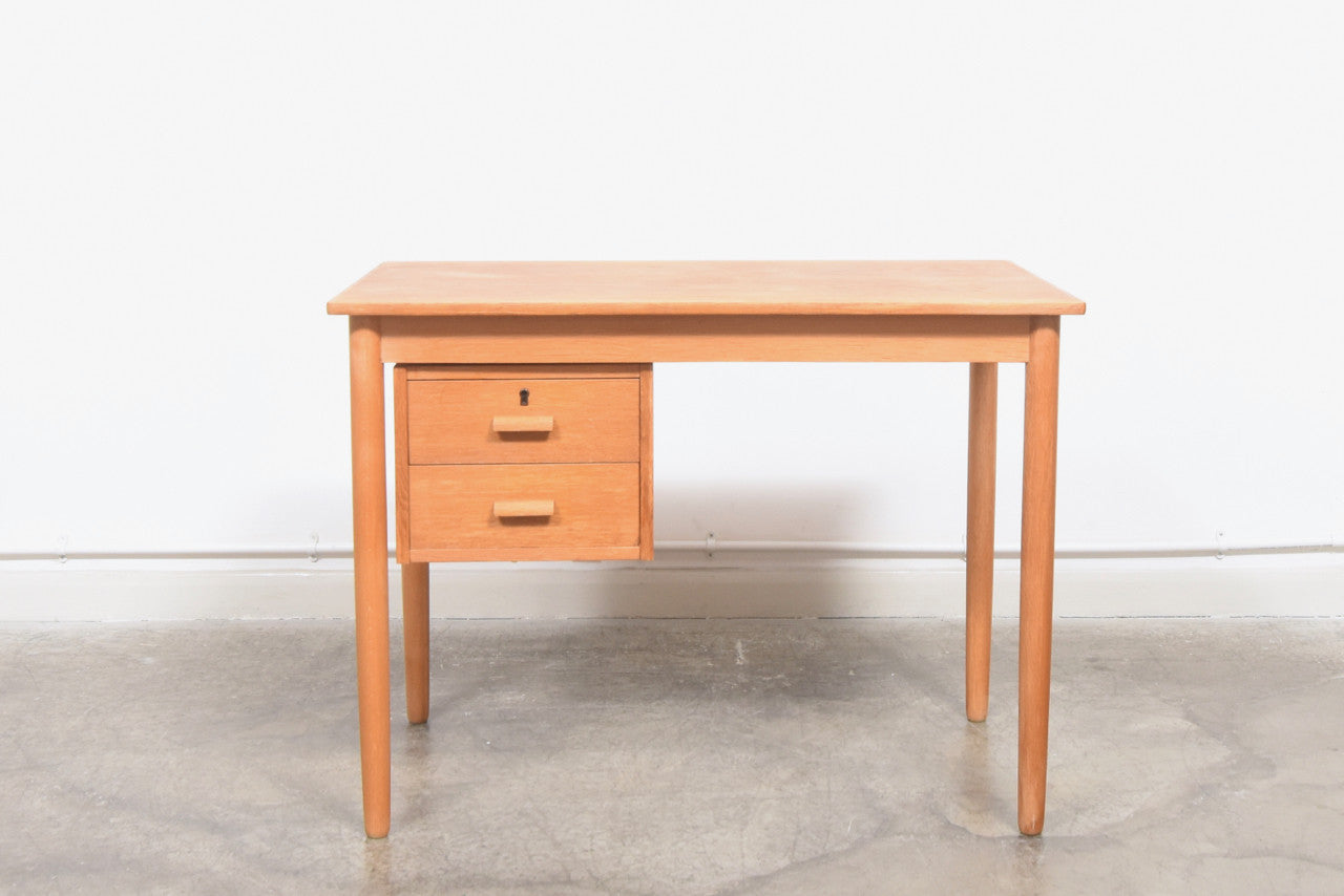 Oak desk with sliding pedestal