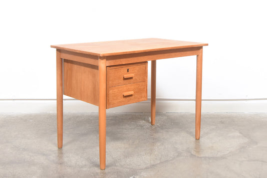 Oak desk with sliding pedestal