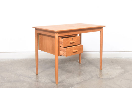 Oak desk with sliding pedestal