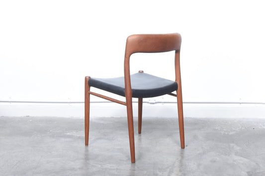 Two available: Model 75 teak chairs by J.L. Møller