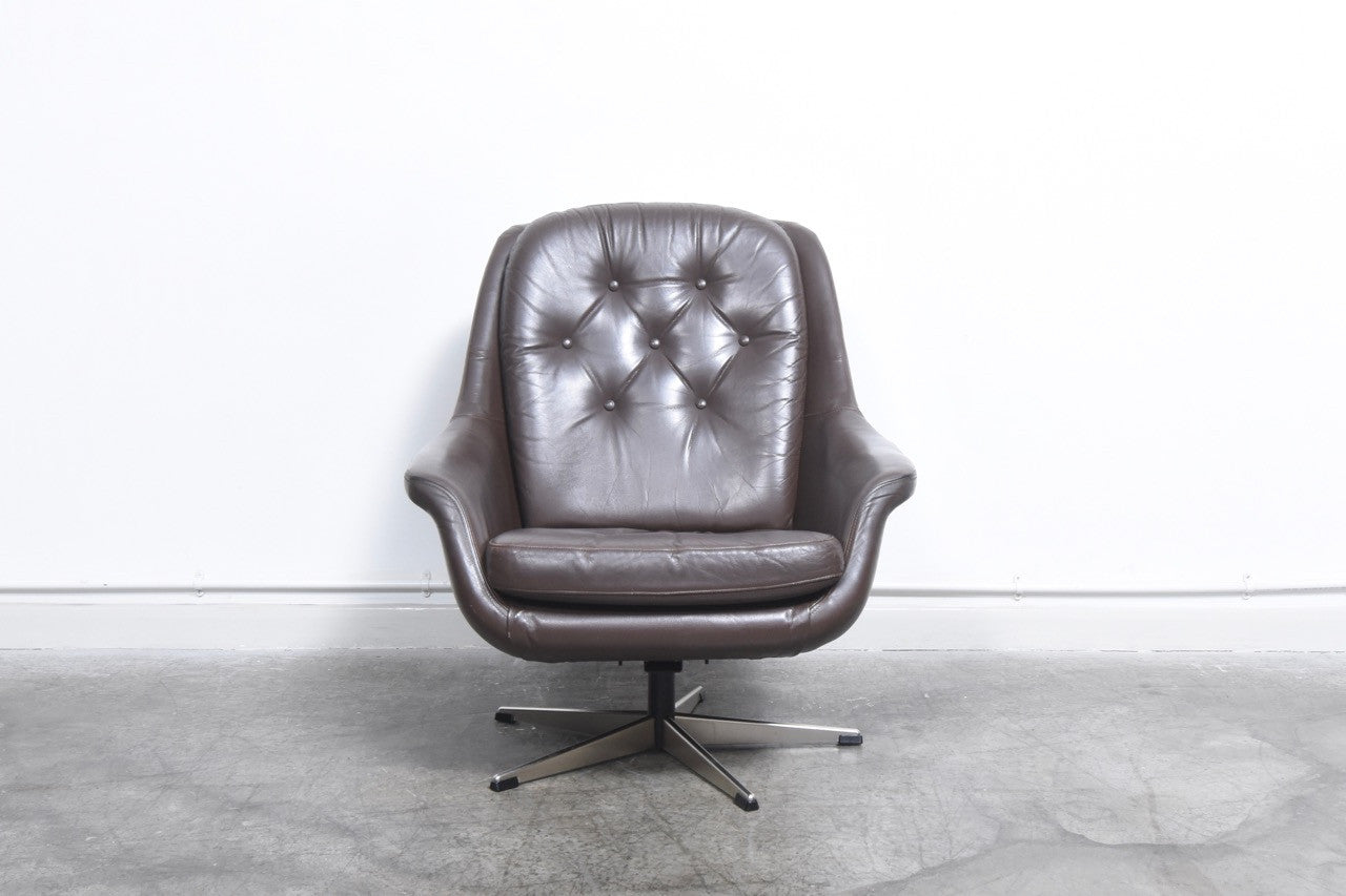 Leather swivel chair