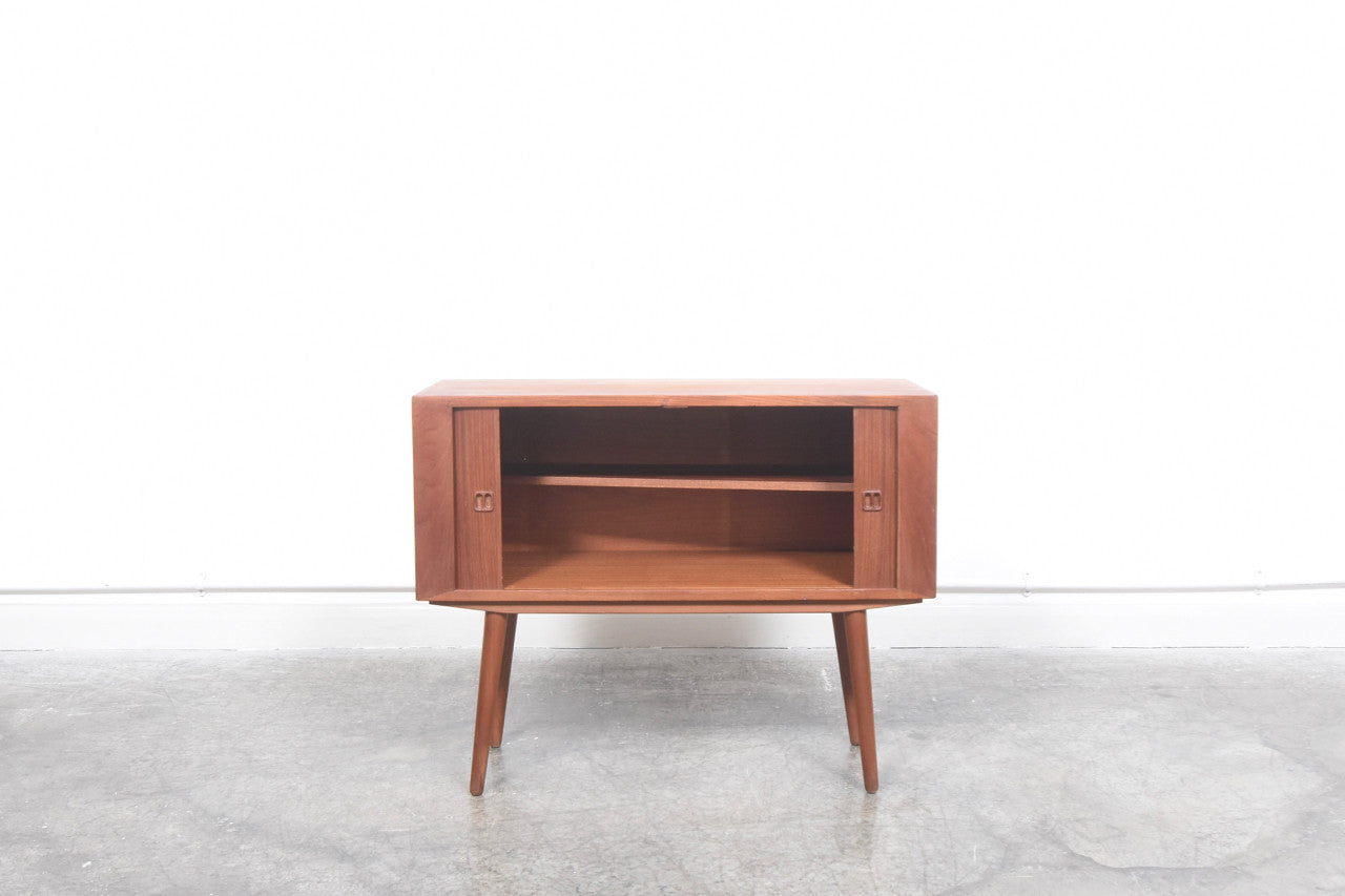 Small teak sideboard with tambour doors