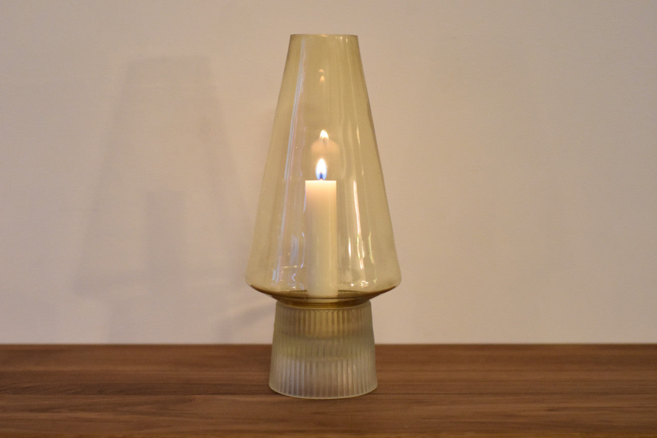 Tinted glass candle holder by Holmegaard
