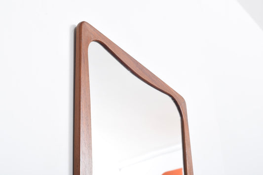 Teak mirror with rounded corners