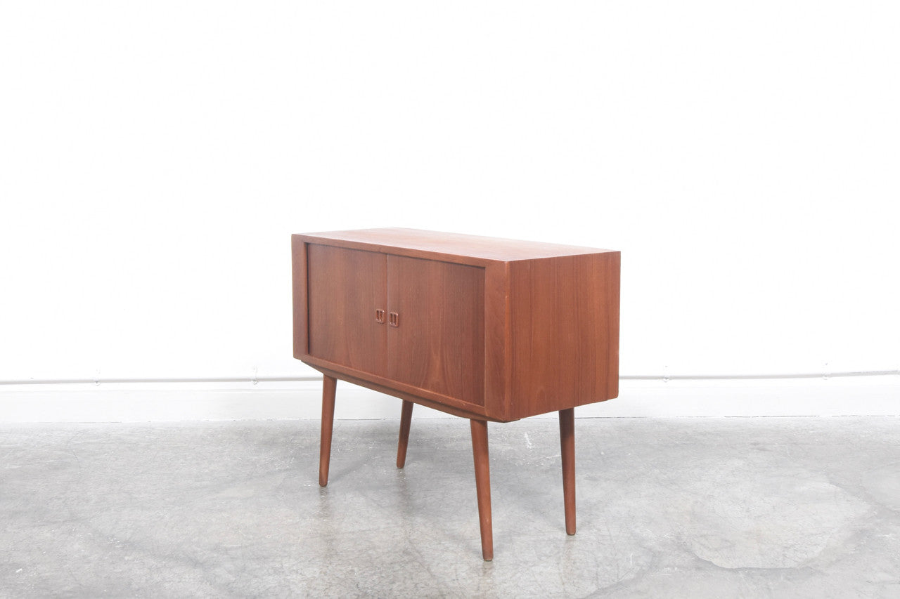 Small teak sideboard with tambour doors