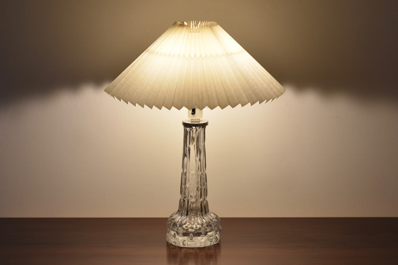 Glass table lamp by Orrefors