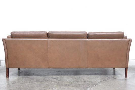 1970s three seat leather sofa