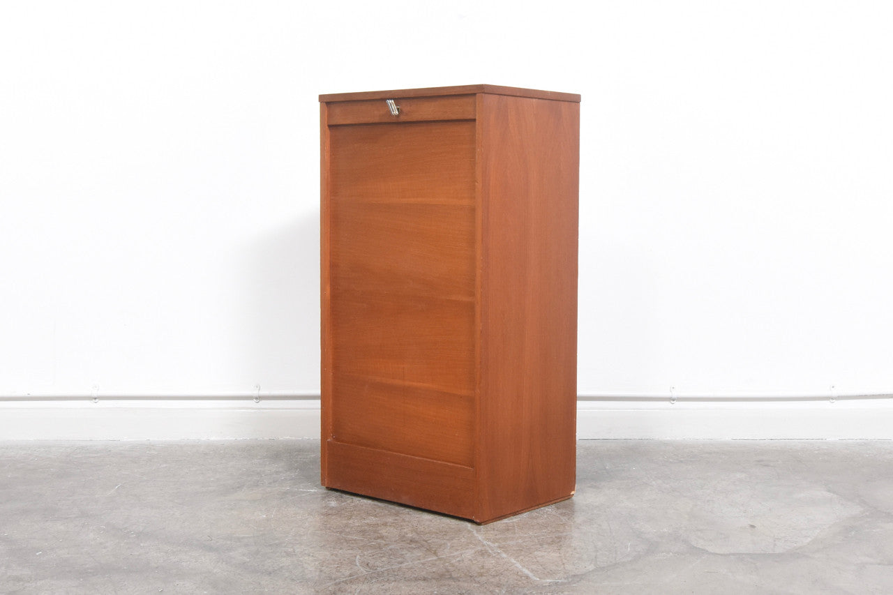 Teak storage cabinet with tambour door