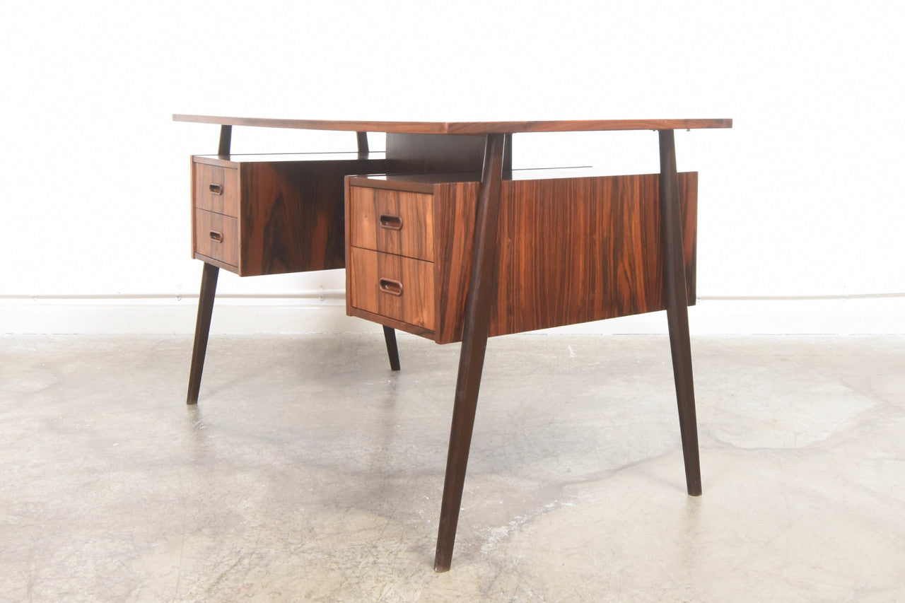 Twin pedestal desk in rosewood