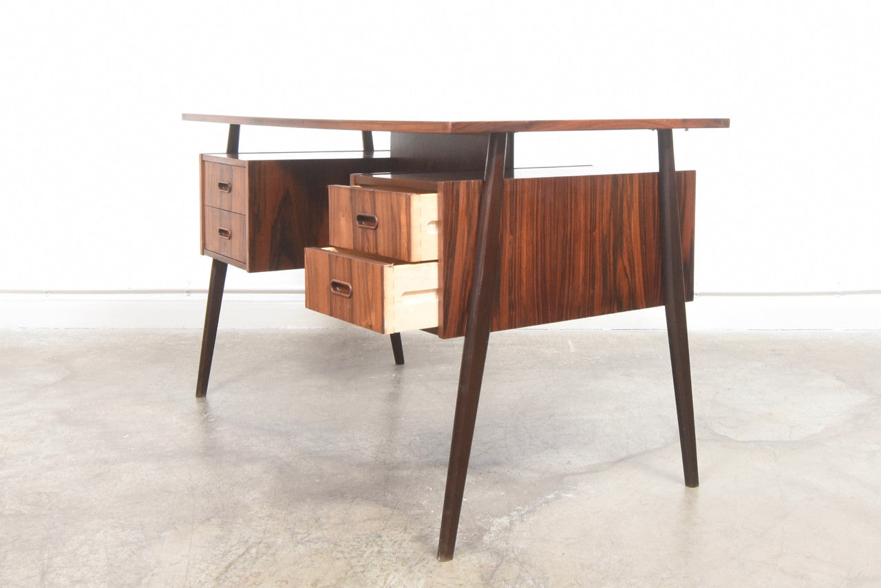 Twin pedestal desk in rosewood