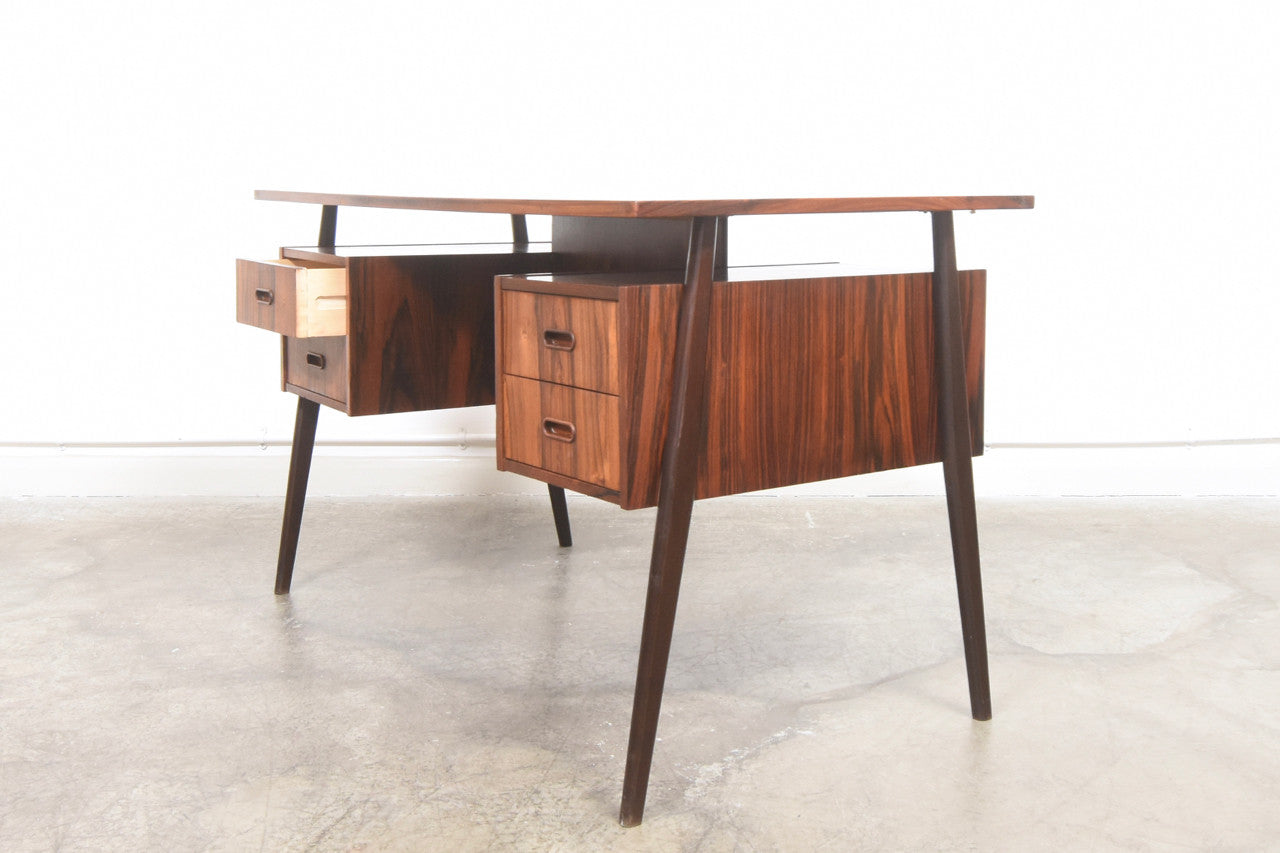 Twin pedestal desk in rosewood