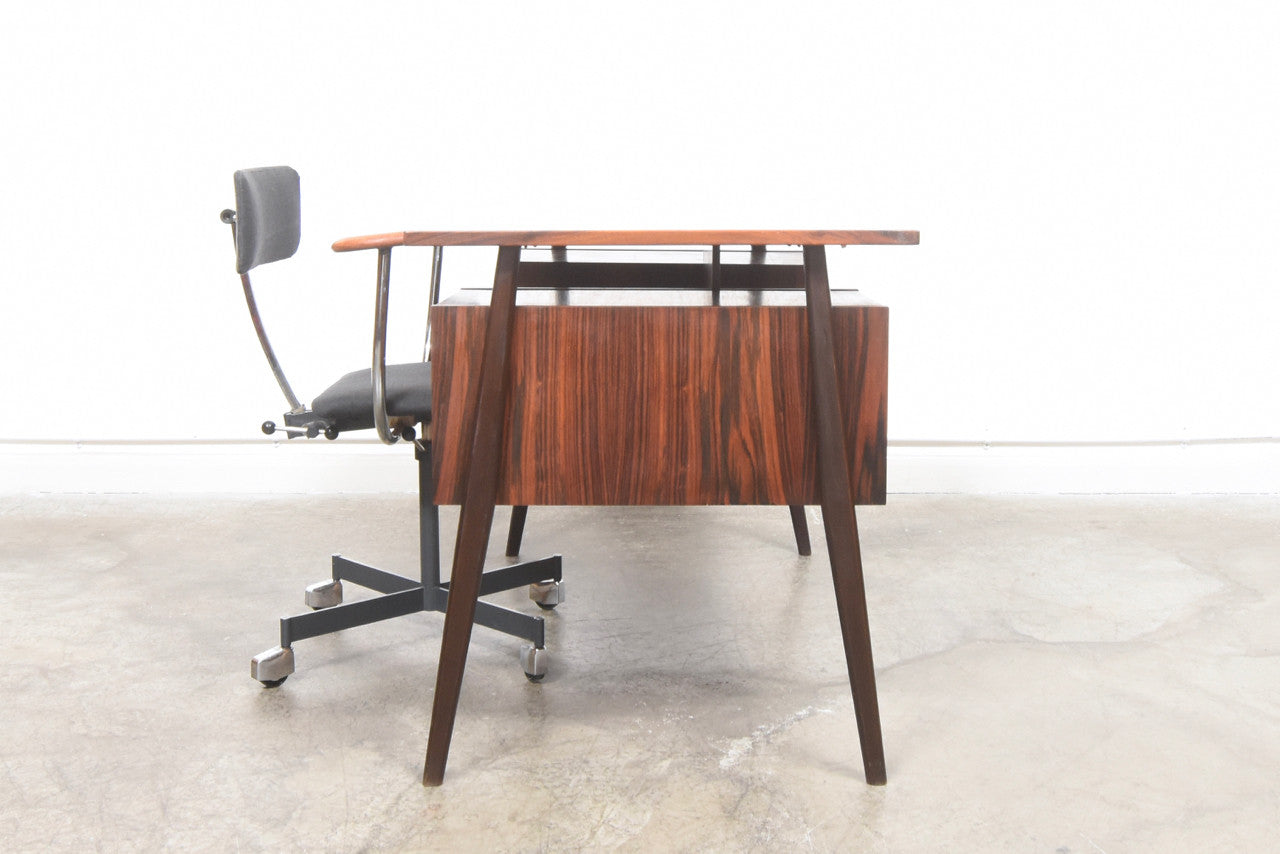 Twin pedestal desk in rosewood