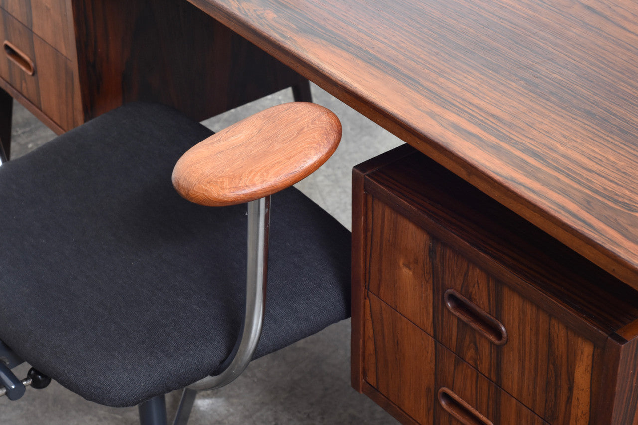 Twin pedestal desk in rosewood