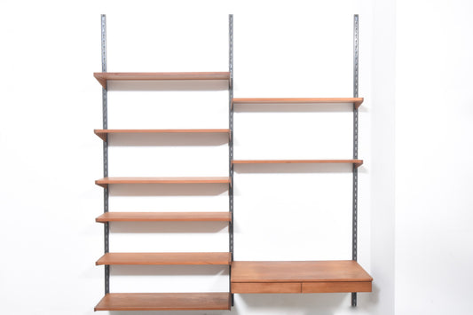 Modular shelving system by Kai Kristiansen in teak