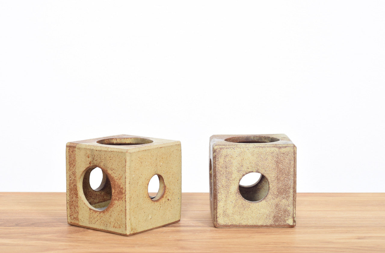 Pair of candle holders by Sheila Fournier