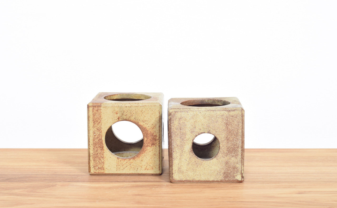 Pair of candle holders by Sheila Fournier