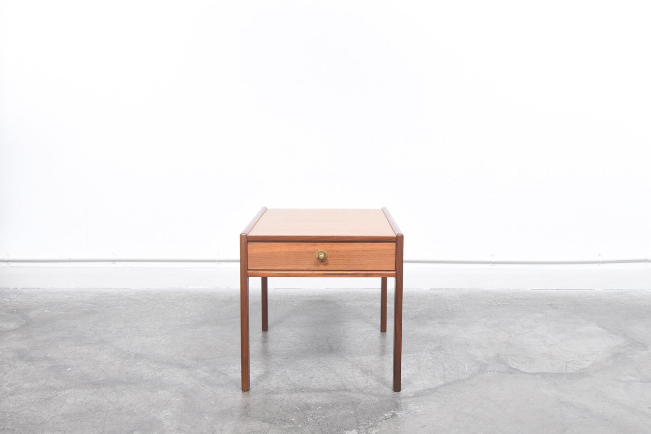 Teak side table with drawer