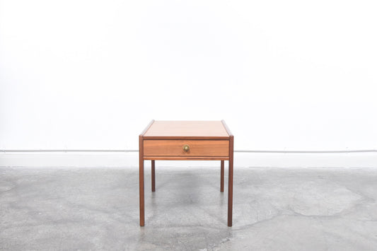 Teak side table with drawer