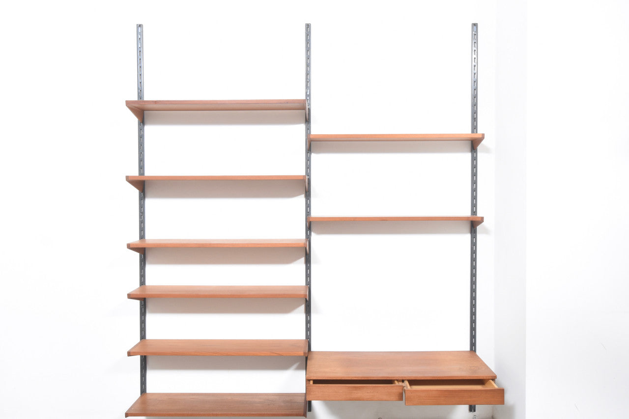 Modular shelving system by Kai Kristiansen in teak