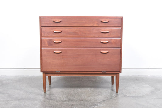 Teak chest of drawers with shoe shelf