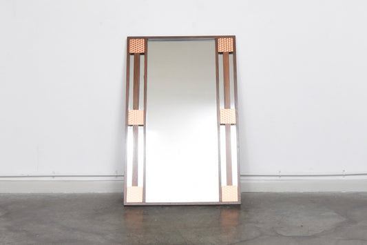 Large rosewood + copper mirror