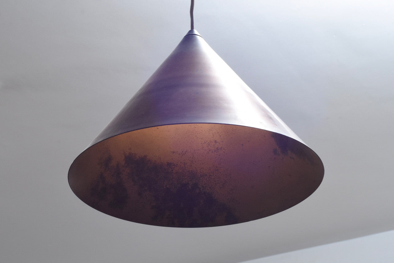 Cone copper ceiling light