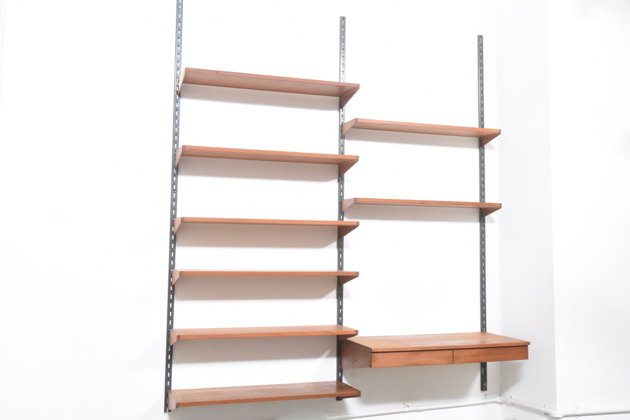 Modular shelving system by Kai Kristiansen in teak