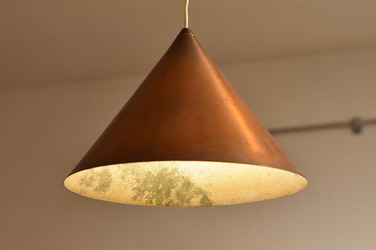 Cone copper ceiling light