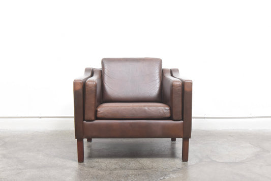 Leather club chair by Vemb