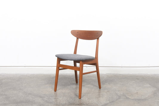 Eight available: Teak + beech dining chairs by Farstrup