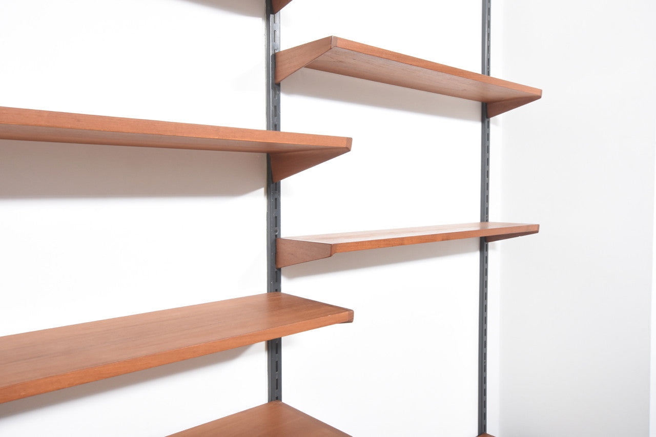 Modular shelving system by Kai Kristiansen in teak