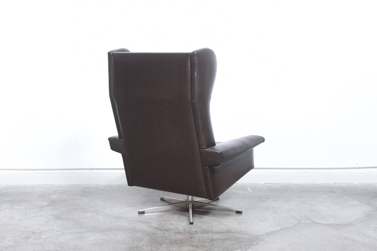 High back leather swivel chair