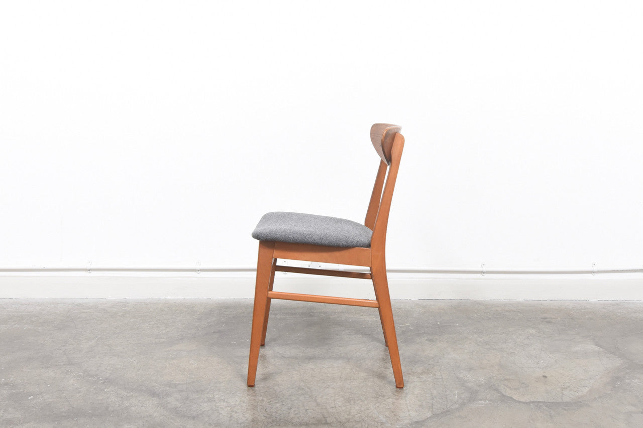 Eight available: Teak + beech dining chairs by Farstrup