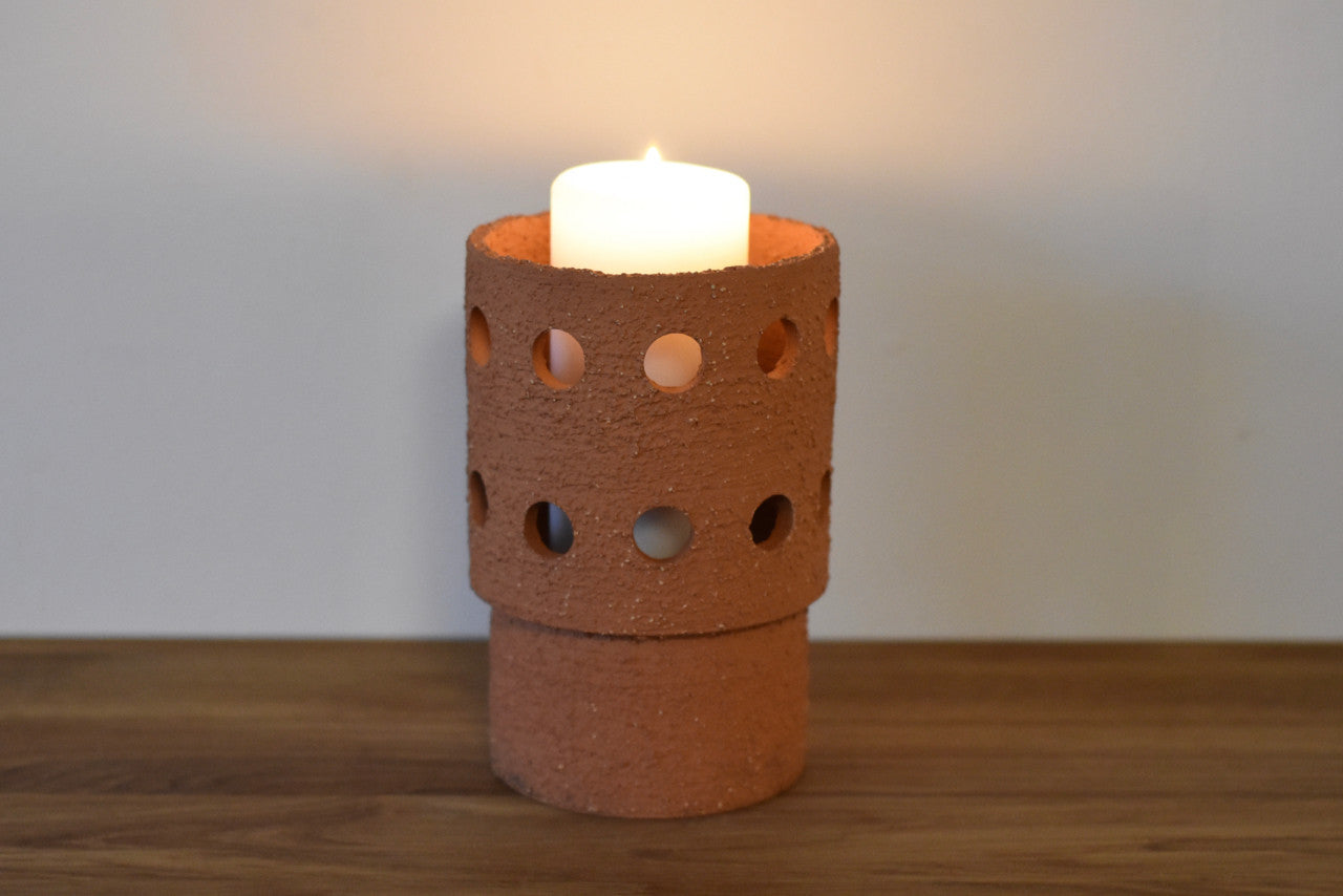 Pillar candle holder by Upsala-Ekeby