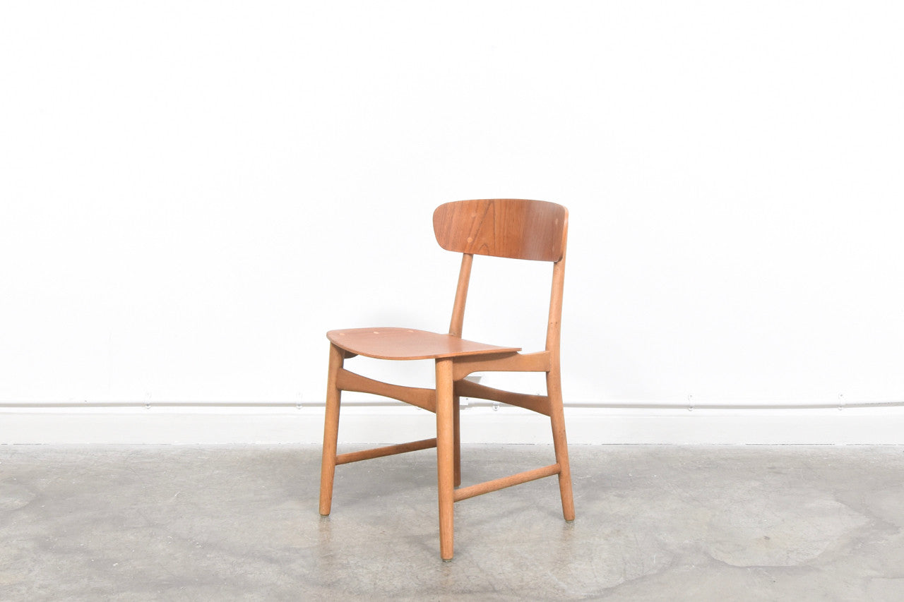 Two available: teak + oak shell chair