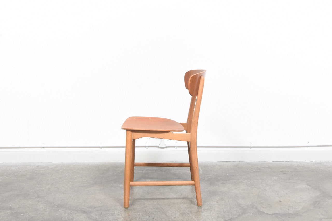 Two available: teak + oak shell chair