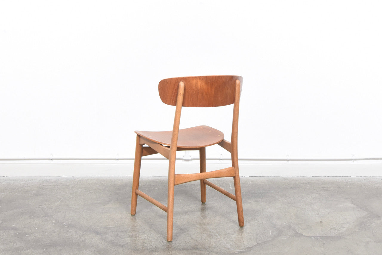 Two available: teak + oak shell chair