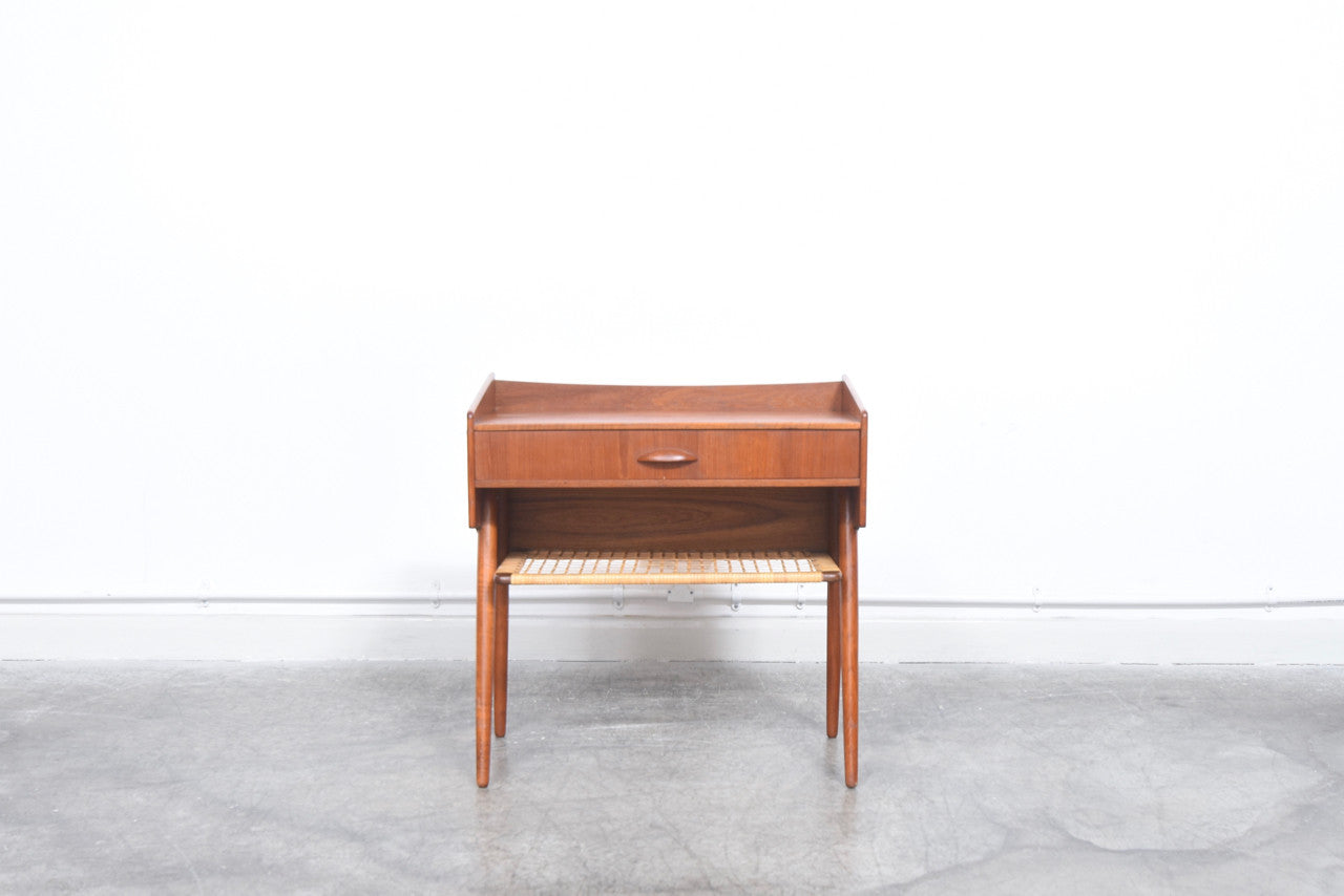 Side table with drawer and magazine shelf