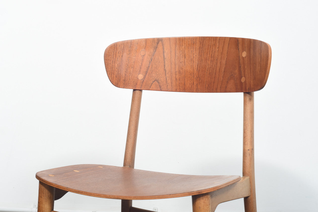 Two available: teak + oak shell chair