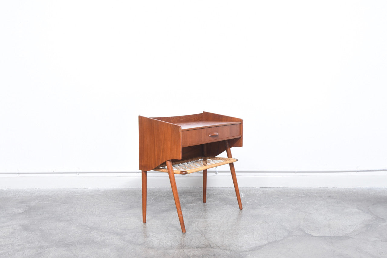 Side table with drawer and magazine shelf