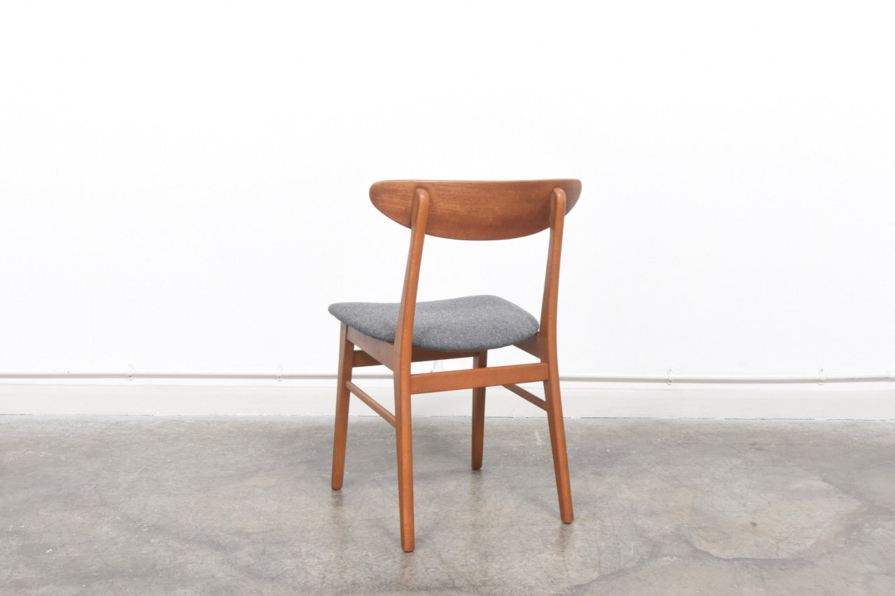 Eight available: Teak + beech dining chairs by Farstrup