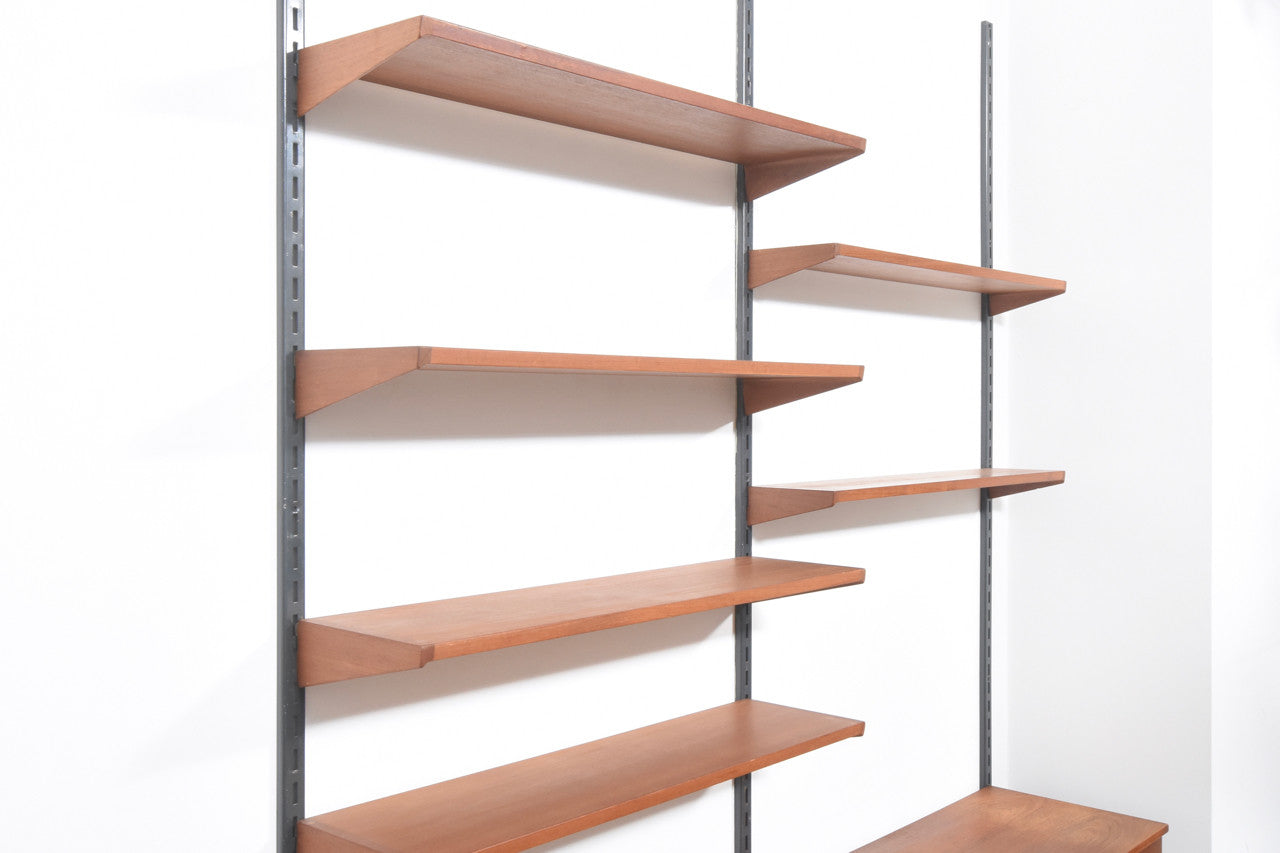 Modular shelving system by Kai Kristiansen in teak