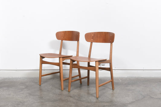 Two available: teak + oak shell chair