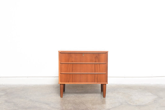 Two available: Short chest of teak drawers