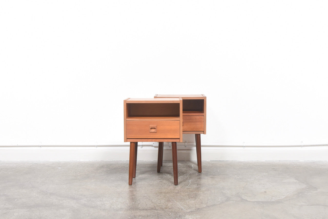 Pair of teak bedside tables