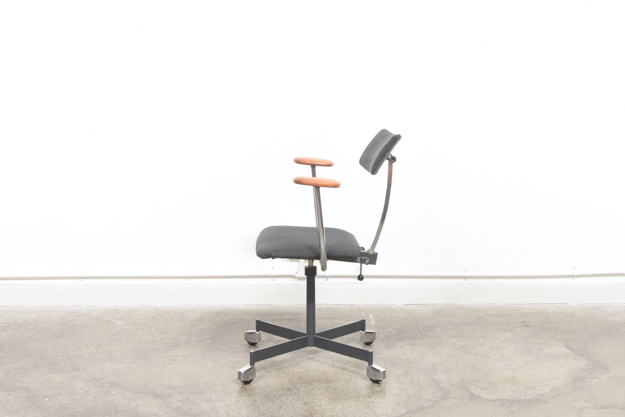 Task chair with teak arms by KEVI